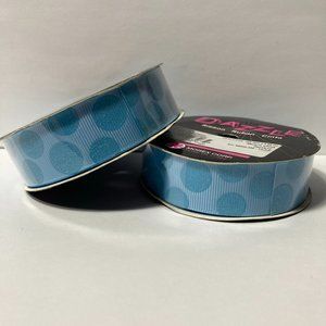 Light Blue Polka Dot Glitter Ribbon 7/8"